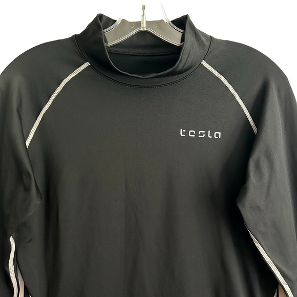 NEW Tesla Black Long Sleeve Mock Turtleneck Performance Shirt XL - Picture 4 of 5